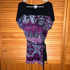 Jaclyn Smith Belted Tunic Blouse